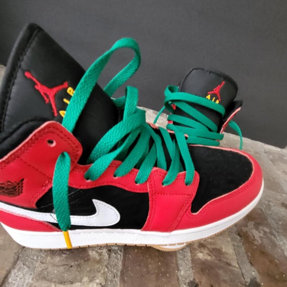 Red, Black, Green, and Yellow Retro 1 Air Jordan